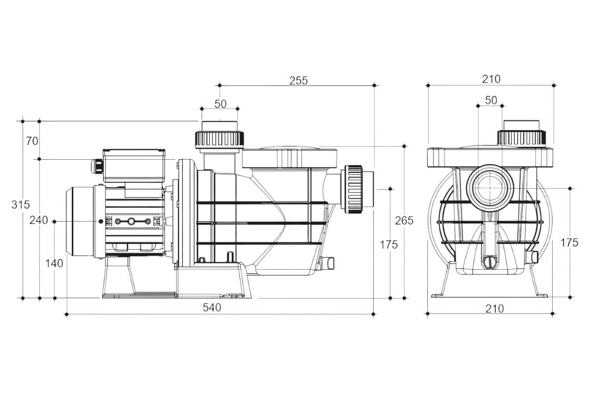Насос с префильтром 7,9м3/ч Gemas STREAMER MINI Н=10 0,37кВт 230В (0111STRM50M)
